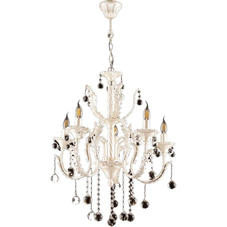 Lustra Havuz alb 5 brate, Zaza Design, din fonta, culoare alb , 100x65 cm