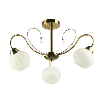 Lustra Interior Erste Amarillo 3x60W Max E27 EL0033968 Culoare Alama Alb Lustra Interior Erste Amarillo 3x60W Max E27 EL0033968 Culoare Alama Alb