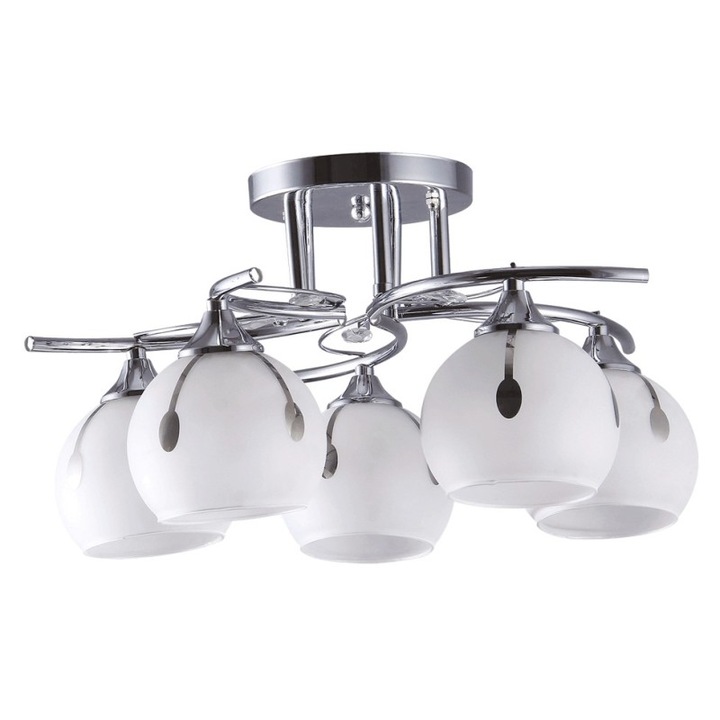 Lustra Sereno Alb+Crom 5xE27 60W