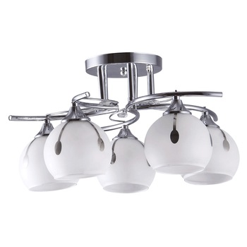 Lustra Interior Erste Sereno 5x60W Max E27 EL0033960 Culoare Crom si Alb Lustra Interior Erste Sereno 5x60W Max E27 EL0033960 Culoare Crom si Alb