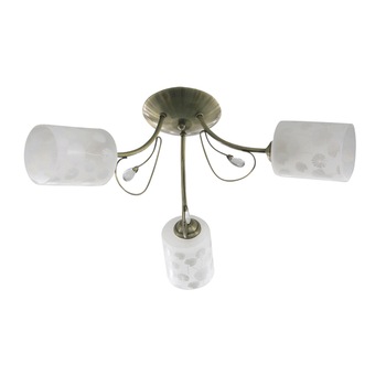 Lustra Interior Erste Morrison 3x60W Max E27 EL0037966 Culoare Alama si Alb Lustra Interior Erste Morrison 3x60W Max E27 EL0037966 Culoare Alama si Alb