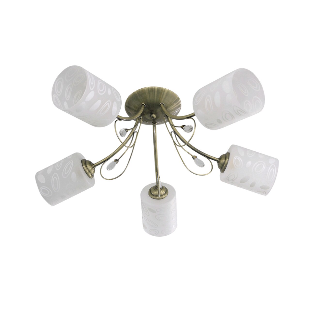 Lustra Interior Erste Morrison 5x60W Max E27 EL0037967 Culoare Alama si Alb