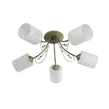 Lustra Interior Erste Morrison 5x60W Max E27 EL0037967 Culoare Alama si Alb Lustra Interior Erste Morrison 5x60W Max E27 EL0037967 Culoare Alama si Alb