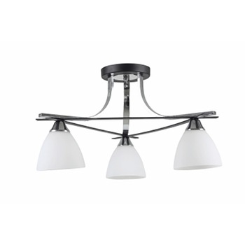 Lustra Aveline Crom si Negru si Alb 3xE27 60W Lustra Aveline Crom si Negru si Alb 3xE27 60W
