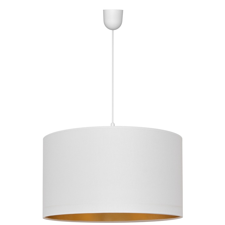 Полилей HELAM, БЯЛ, Бял/Златист, 1xE27 Голям