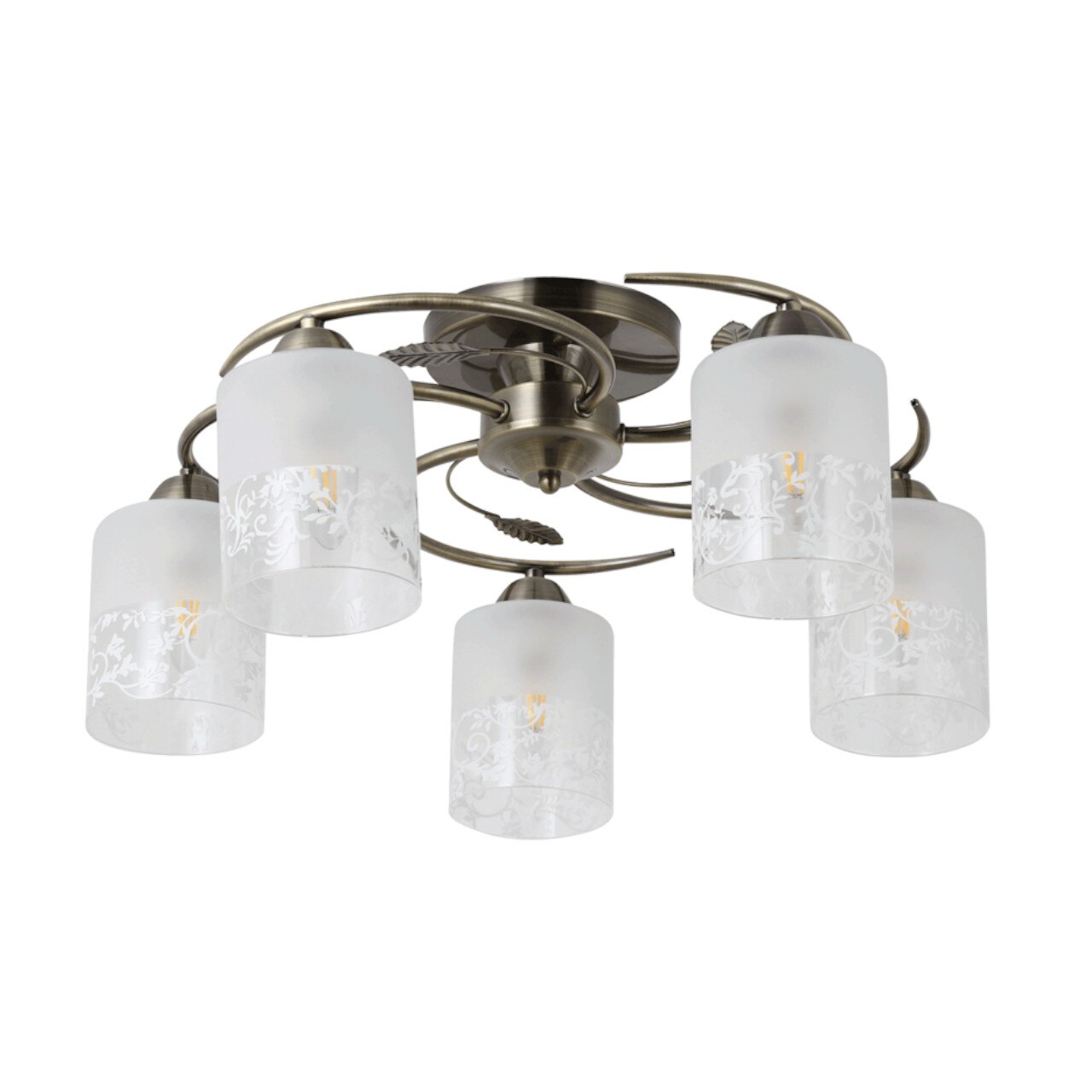 Lustra Interior Erste Gladiss 5x60W Max E27 EL0038100 Culoare Alama si Alb