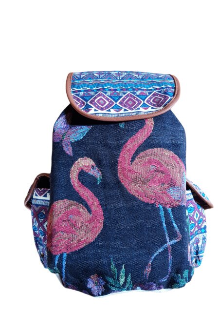 Rucsac pentru dama, multicolor, 31x35x12 cm,flamingo