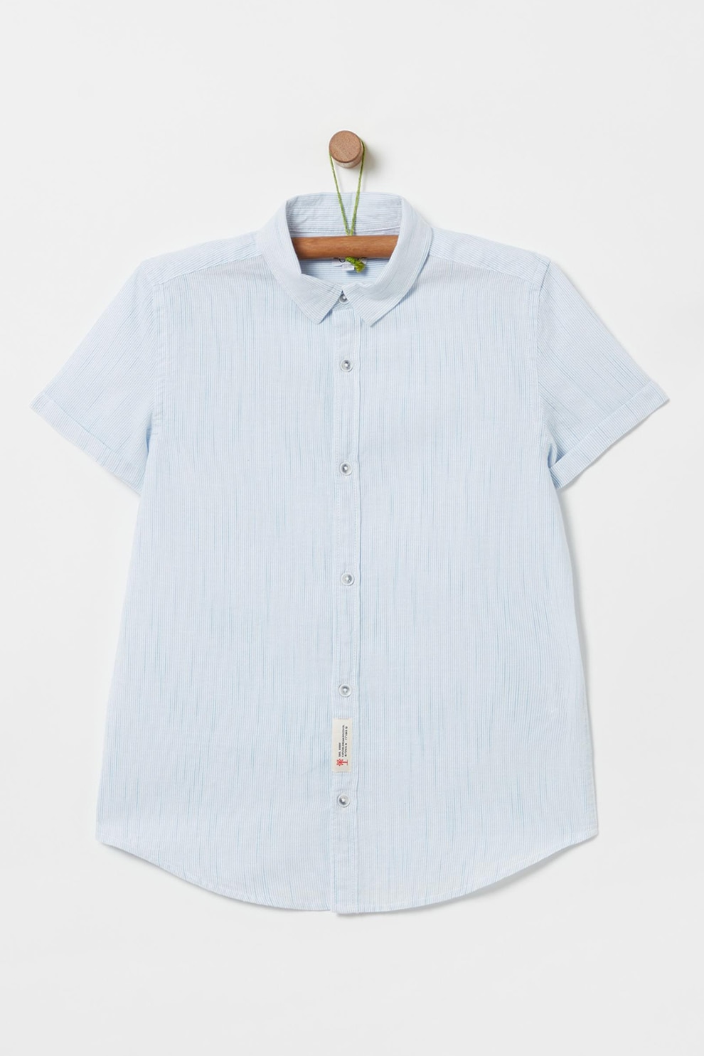 OVS, Camasa cu maneci scurte si guler clasic, Albastru pal, 146 CM