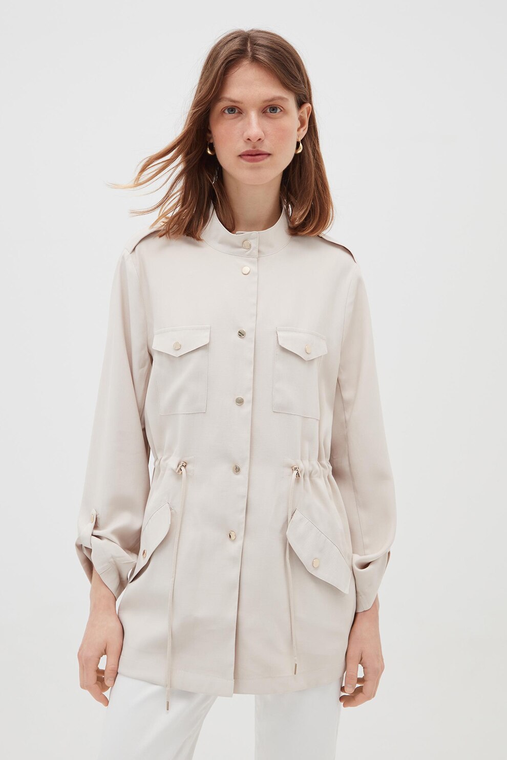 OVS, Jacheta cu snur de ajustare, Bej, L