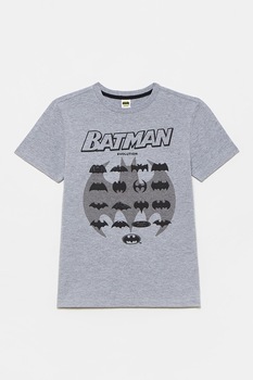 OVS, Tricou cu decolteu la baza gatului si imprimeu cu tematica Batman, Gri melange, 170 CM OVS, Tricou cu decolteu la baza gatului si imprimeu cu tematica Batman, Gri melange, 170 CM