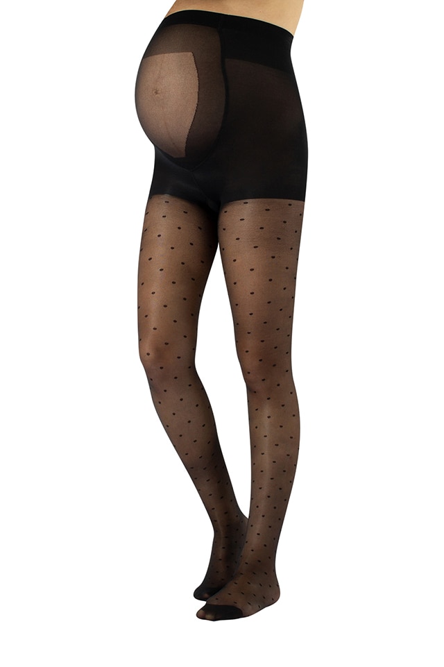 Dres pentru Gravide cu Buline, CALZITALY, Ciorap cu Model, 20 DEN