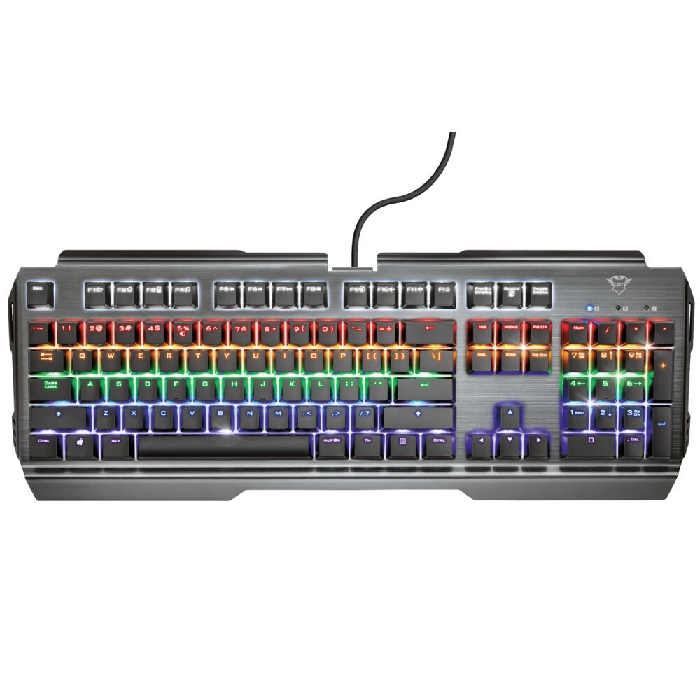 Tastatura mecanica Trust, Gaming, Iluminata, 457 x 170 x 42 mm, Negru