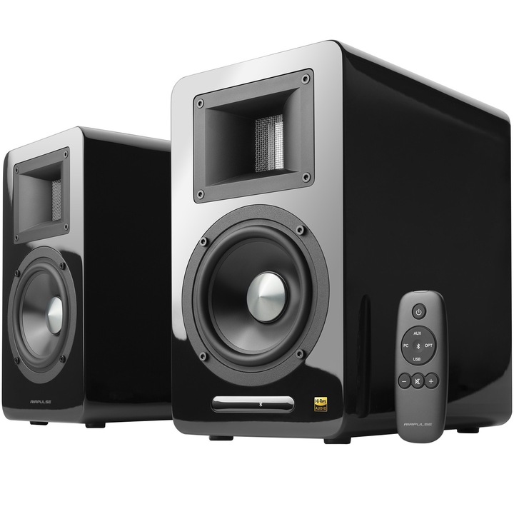 Boxe Airpulse A100, 2.0, 100W, HiFi, Bluetooth, USB, Optical, Telecomanda, Sub Out, Negru