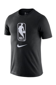 Nike, Tricou cu decolteu la baza gatului si logo NBA, Negru Nike, Tricou cu decolteu la baza gatului si logo NBA, Negru