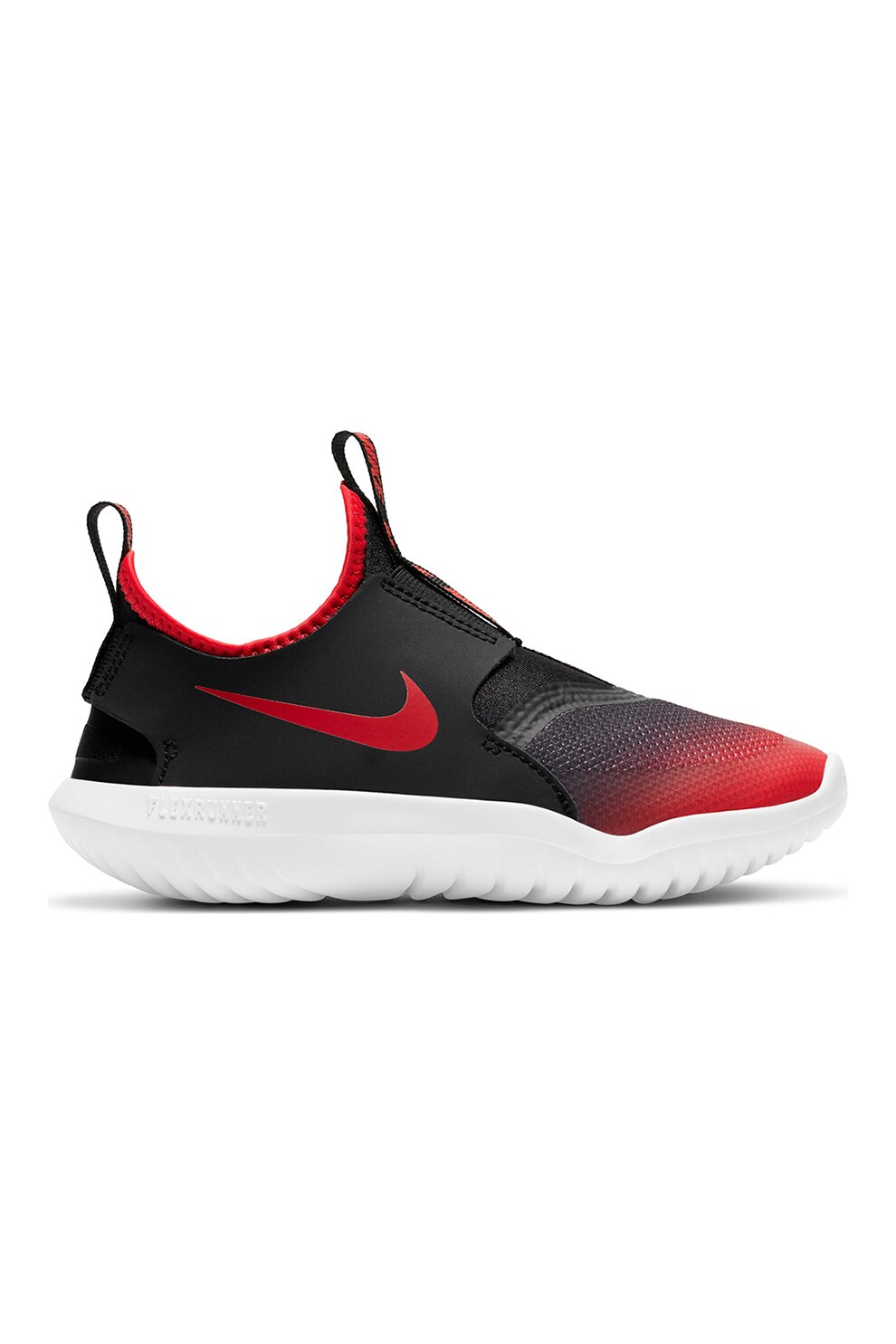 Nike, Pantofi sport slip-on cu garnituri de piele Flex Runner, Rosu vermillion/Negru