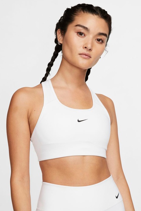 Nike, Swoosh Dri-Fit párnázott sportmelltartó, Fehér/Fekete