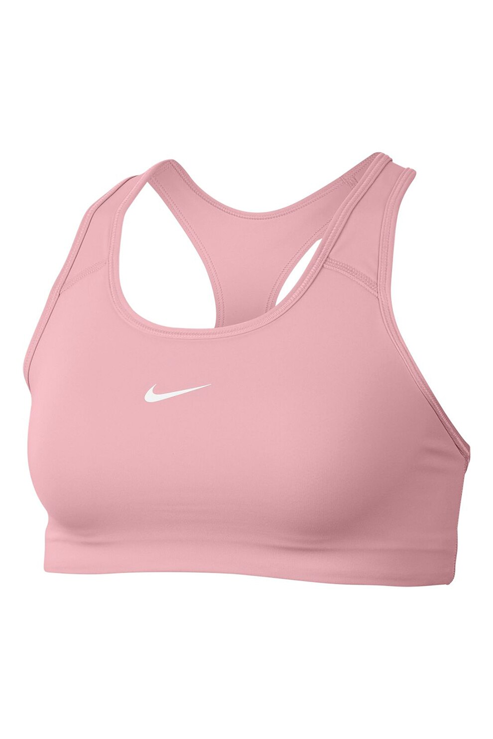 Nike, Спортен сутиен Swoosh с Dri-Fit и подплънки, M 