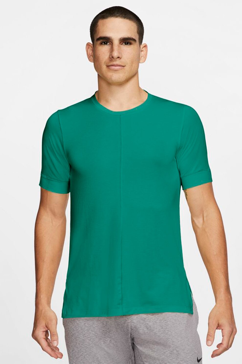 Nike, Tricou cu tehnologie Dri Fit, pentru yoga, Verde