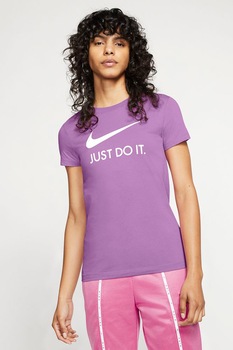Nike, Tricou slim fit cu imprimeu logo Sportswear, Lila