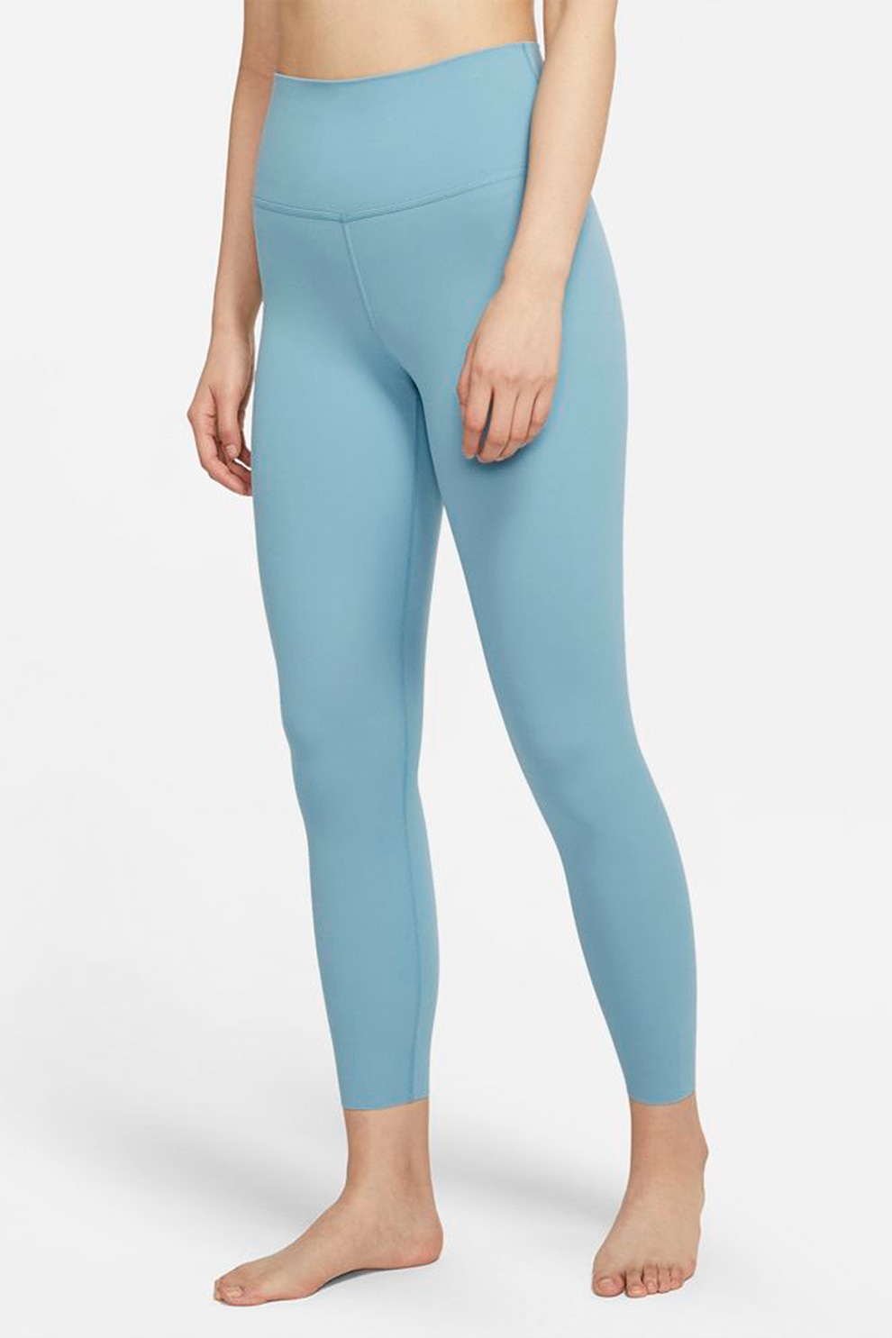 Nike, Colanti cu talie inalta pentru fitness Yoga Luxe, Albastru azur