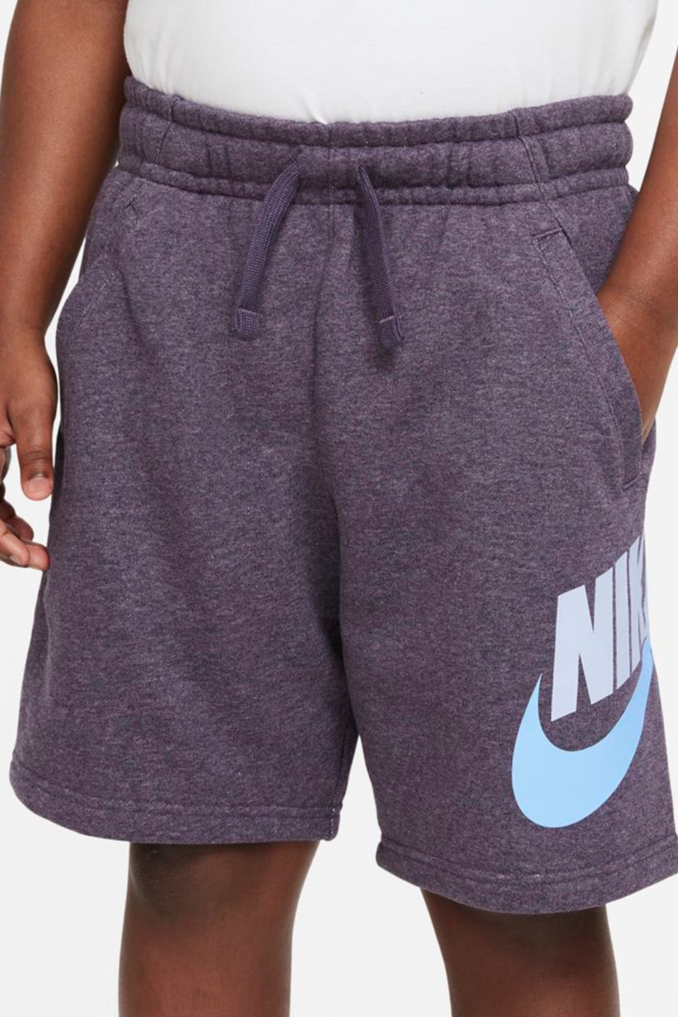 Nike, Pantaloni sport tip bermude Sportswear Club, Gri inchis melange