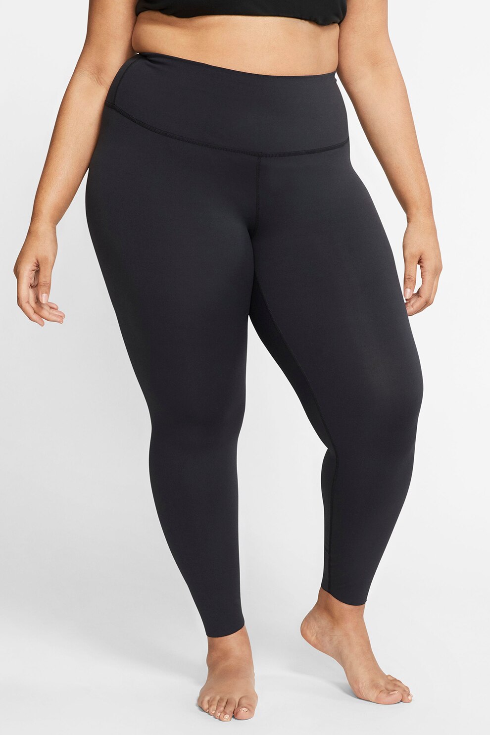 Nike, Colanti 7/8 cu talie inalta pentru yoga, Negru