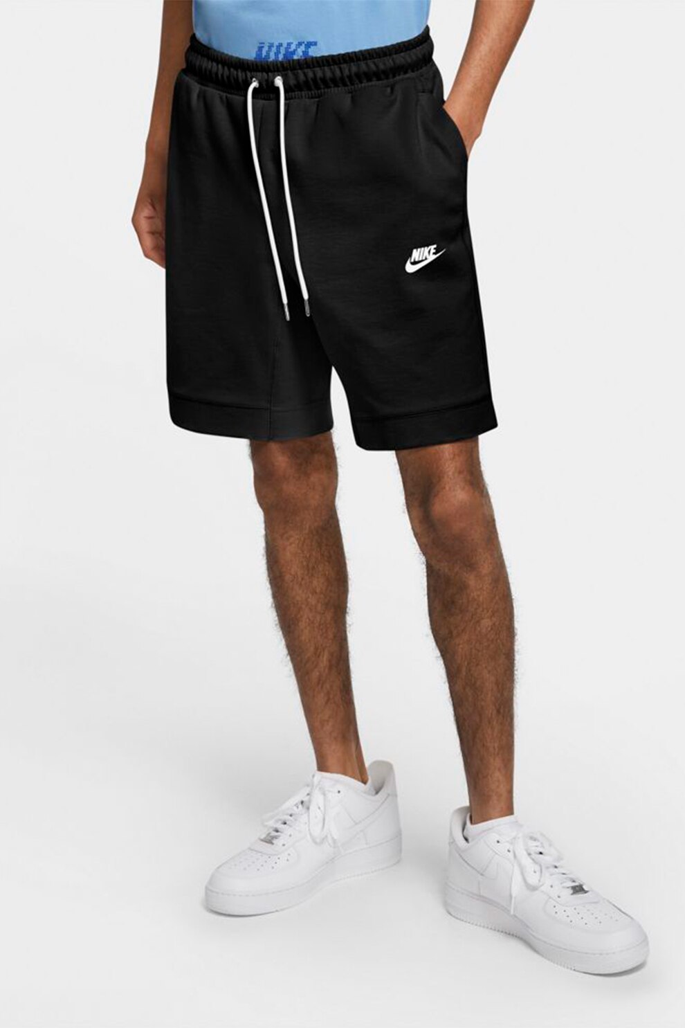 Nike, Bermude cu snur in talie Modern, Negru