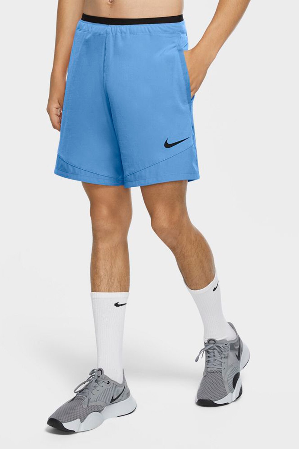 Nike, Pantaloni scurti cu tehnologie Dri-Fit pentru antrenament Pro Rep, Albastru azur