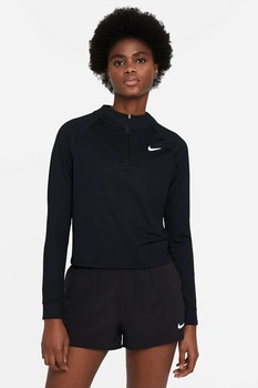 Nike, Bluza cu maneci lungi, pentru tenis, Negru/Alb, XL