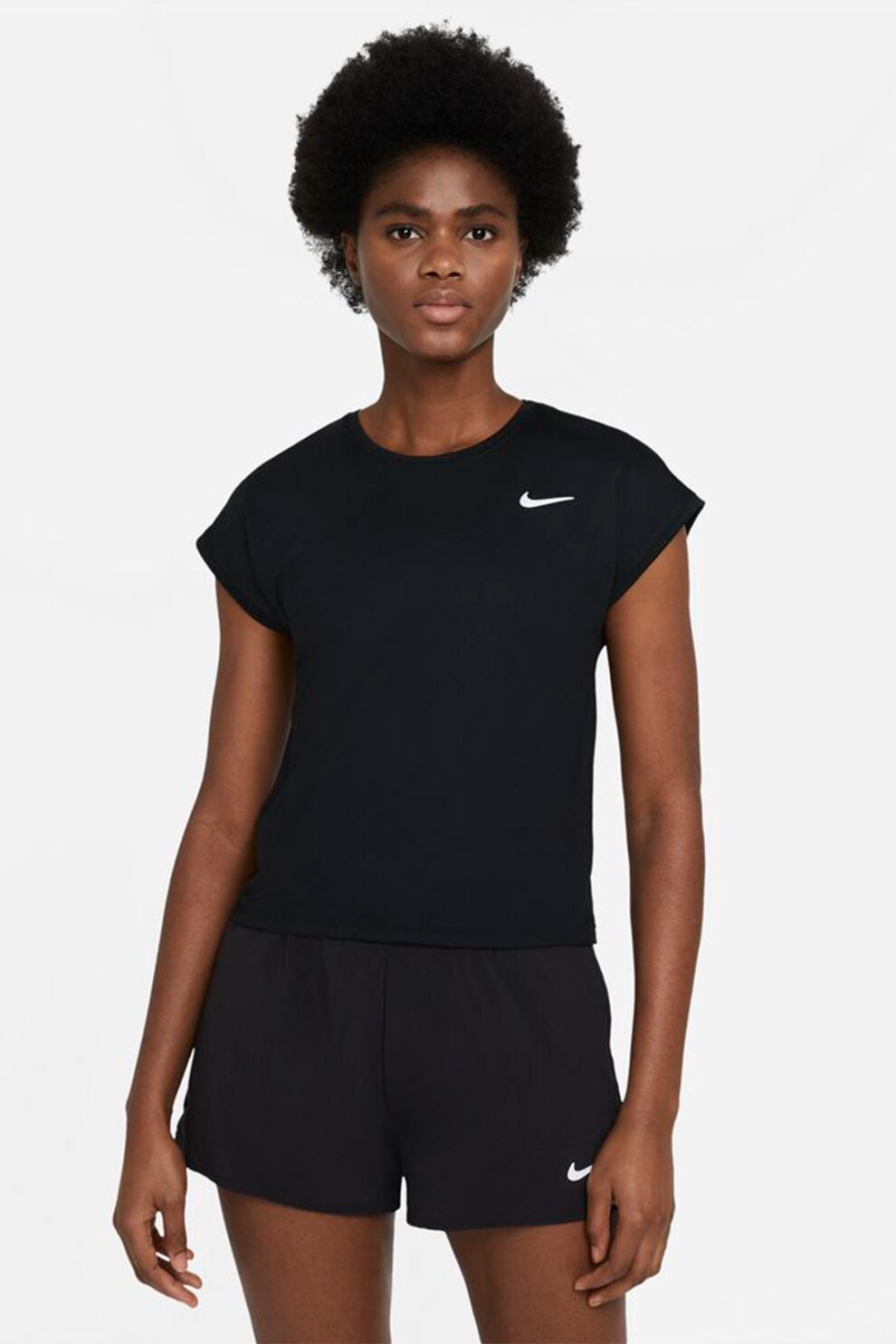 Nike, Tricou slim fit cu maneci tip fluture pentru tenis Victory Dri-FIT, Negru