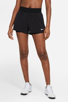 Nike, Pantaloni scurti slim fit cu tehnologie Dri-Fit, pentru tenis Victory, Negru