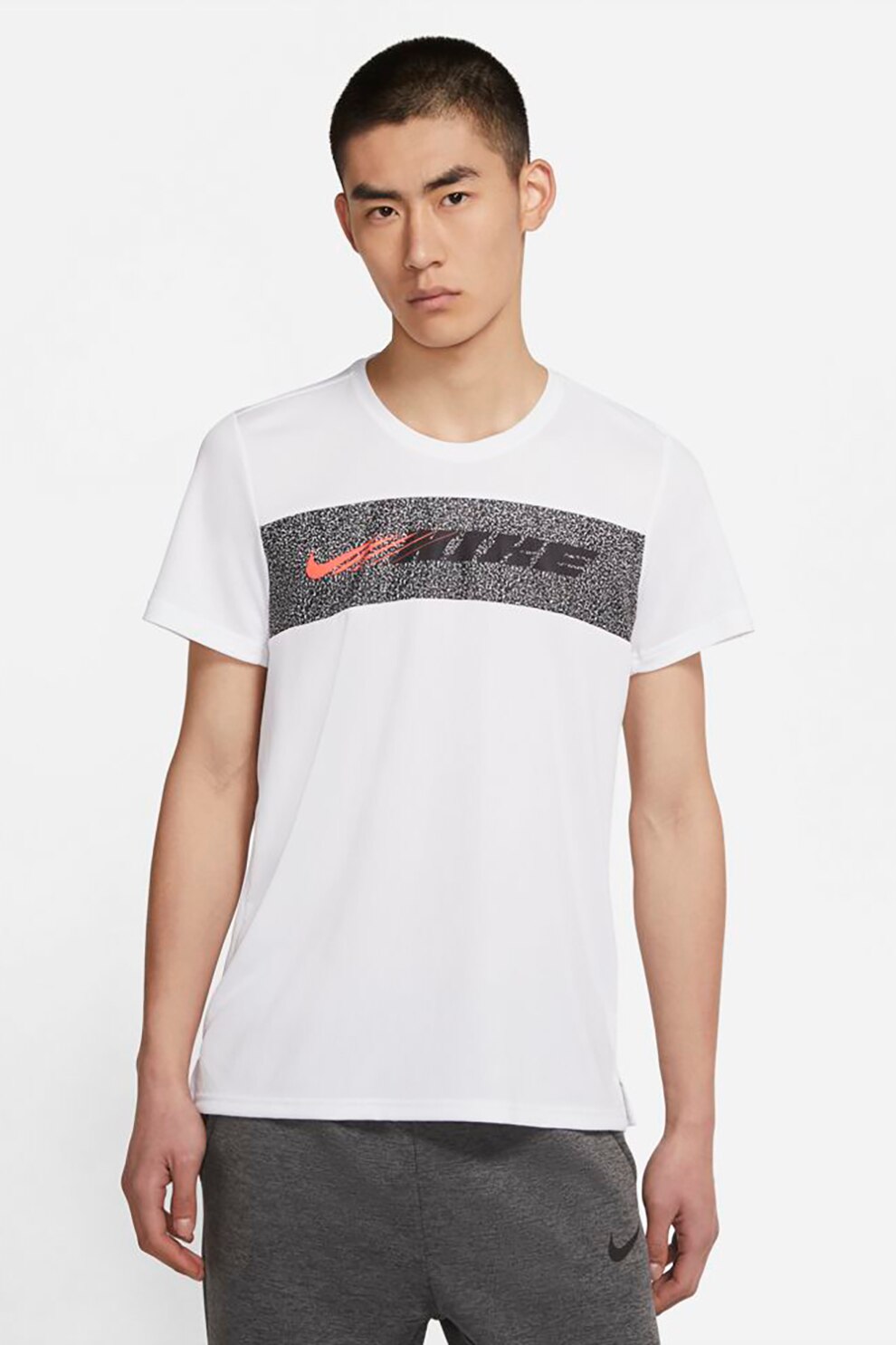 Nike, Tricou pentru antrenament Dry Superset, Alb optic/gri antracit/oranj mandarina