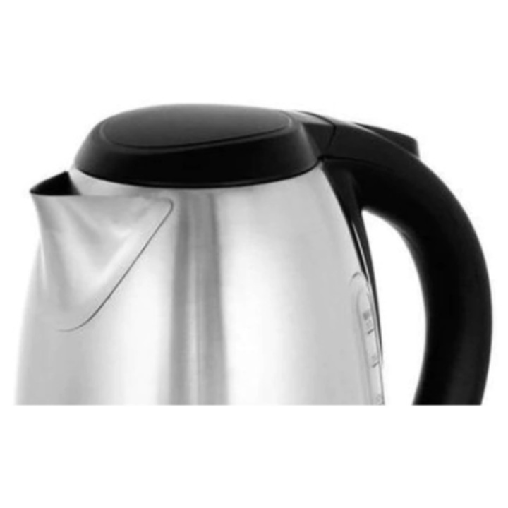 Cana Fierbator, Inox, 1500W, Capacitate de 2 L, Declansare automata, Buton ON/OFF, Buton deschidere capac, Indicator nivel Apa, Argintiu/Negru
