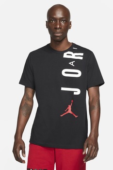 Nike, Tricou elastic Jordan Air, Negru/Alb/Rosu
