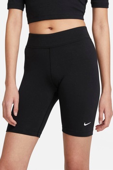 Nike, Colanti scurti pentru ciclism Sportswear Essential, Negru/Alb