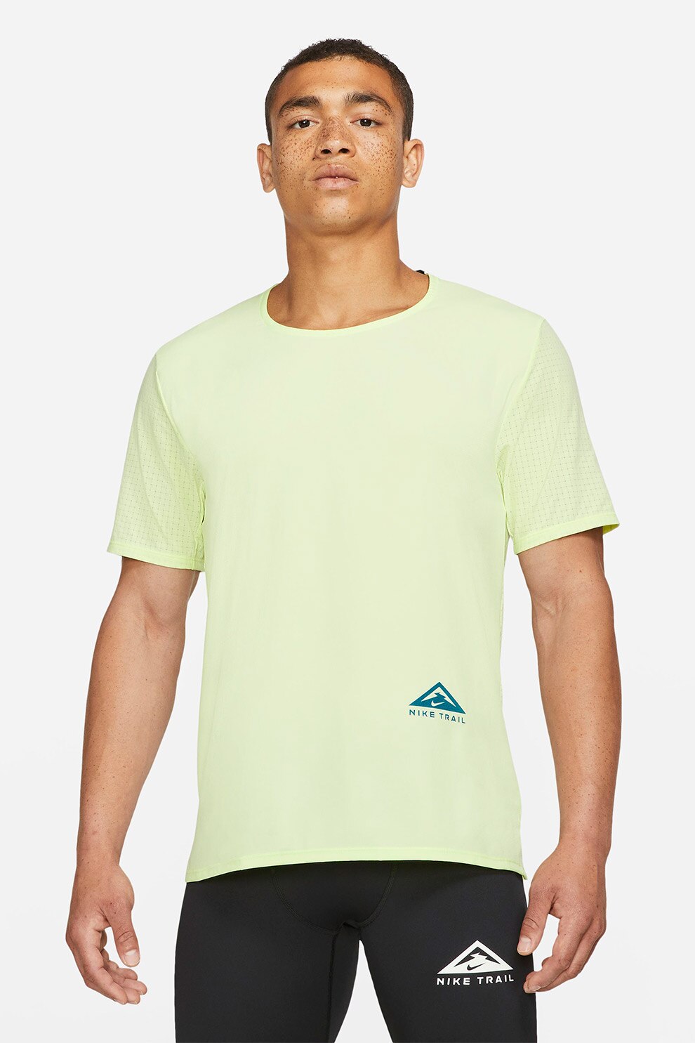 Nike, Tricou cu tehnologie Dri-FIT, pentru alergare Rise 365 Trail, galben pal