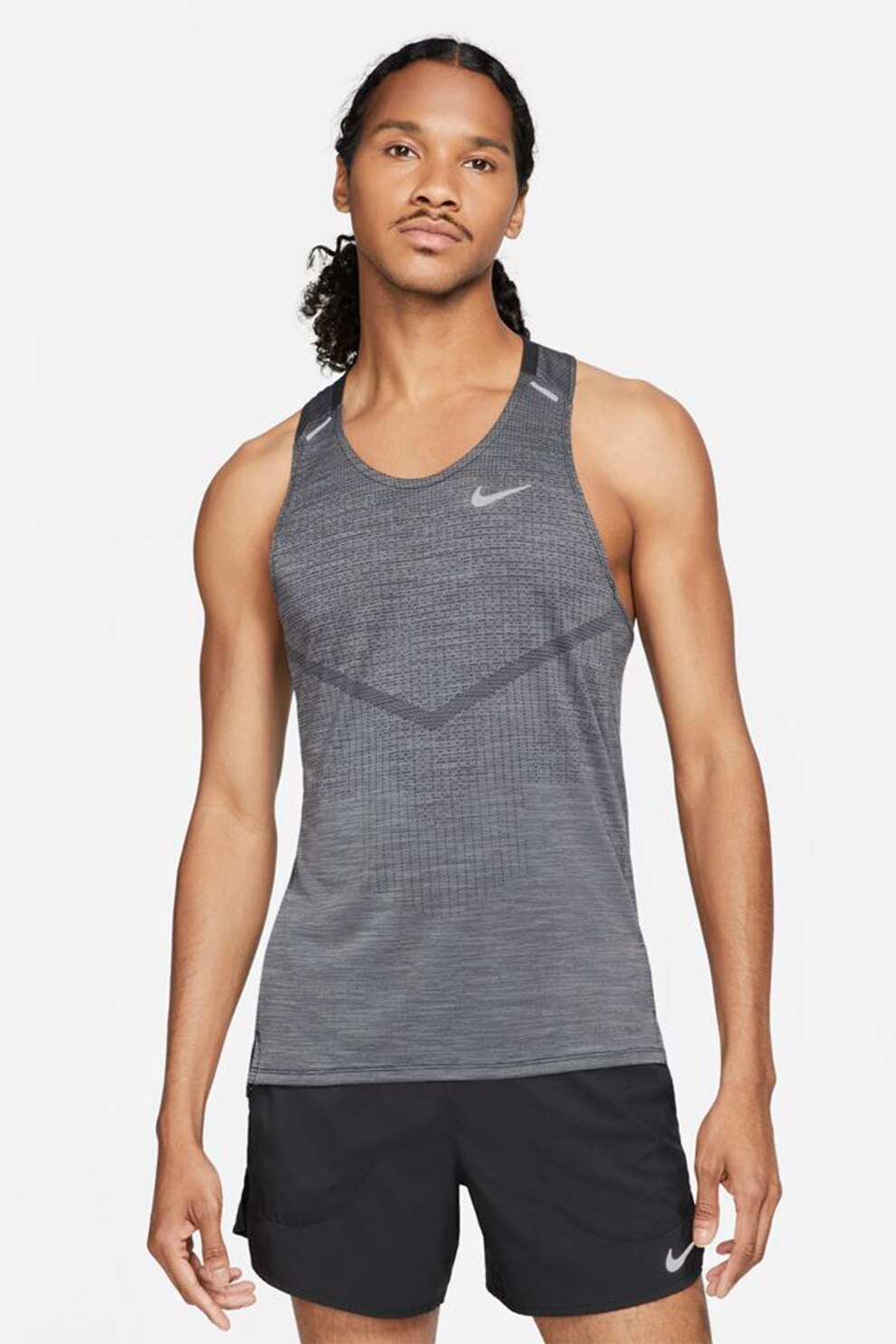 Nike, Top cu tehnologie Dri-FIT, pentru alergare ADV Techknit Ultra, Gri, 2XL