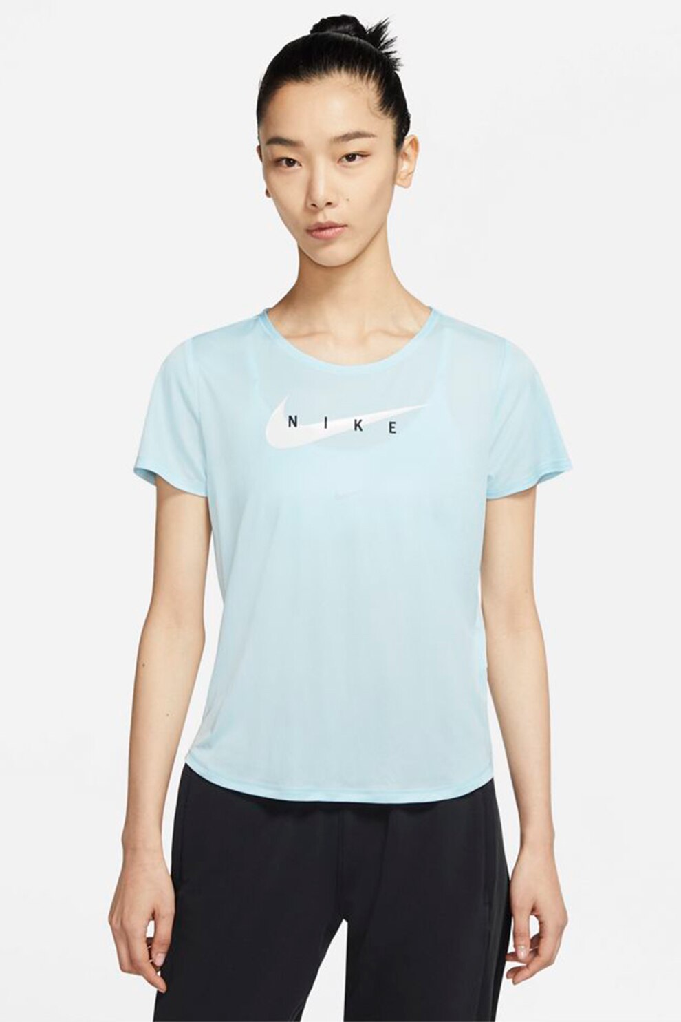 Nike, Tricou pentru alergare Swoosh Run, Albastru pastel