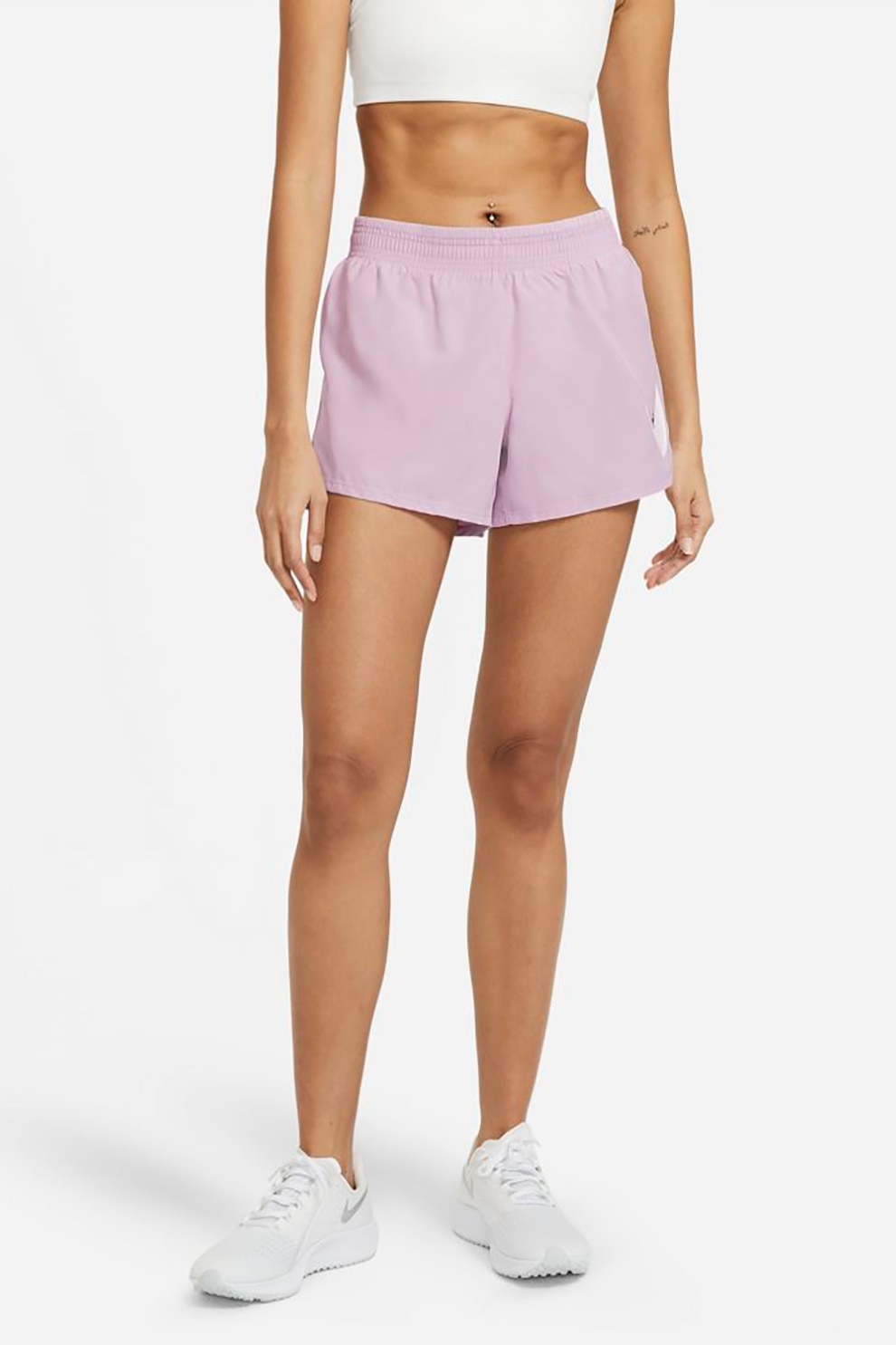 Nike, Pantaloni scurti cu logo, pentru alergare Swoosh, Lila/negru/alb, XL