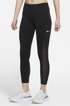 Nike, Colanti crop cu tehnologie Dri-Fit, pentru alergare Epic Luxe, Negru Nike, Colanti crop cu tehnologie Dri-Fit, pentru alergare Epic Luxe, Negru