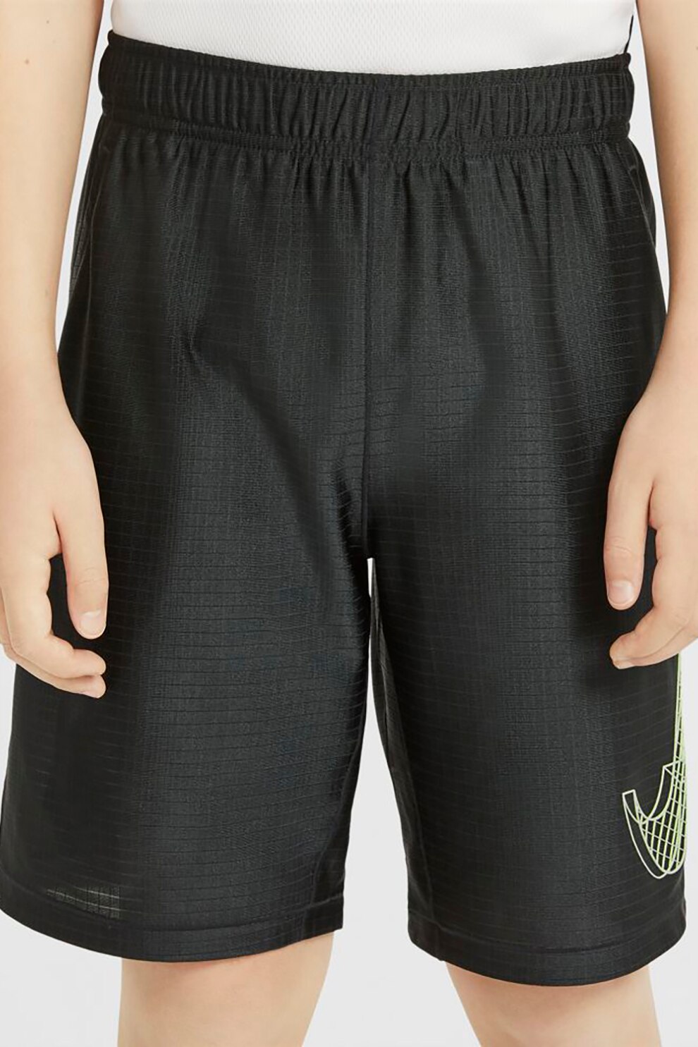 Nike, Pantaloni scurti cu tehnologie Dri-FIT si imprimeu logo, Negru