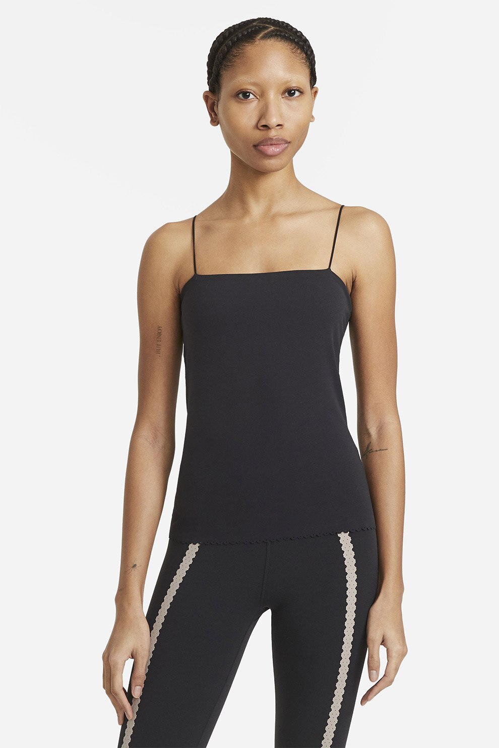 Nike, Top cu tehnologie Dri-Fit, pentru yoga Luxe, Negru