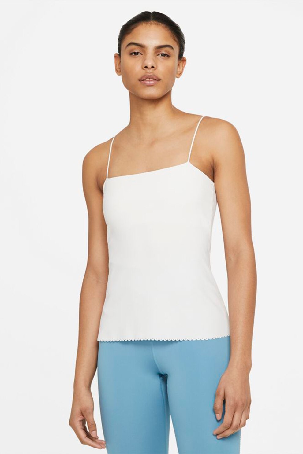 Nike, Top cu tehnologie Dri-Fit, pentru yoga Luxe, Alb