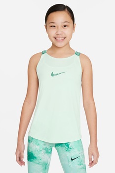 Nike, Top cu tehnologie Dri-FIT Elastika, Verde pal/Verde persan Nike, Top cu tehnologie Dri-FIT Elastika, Verde pal/Verde persan
