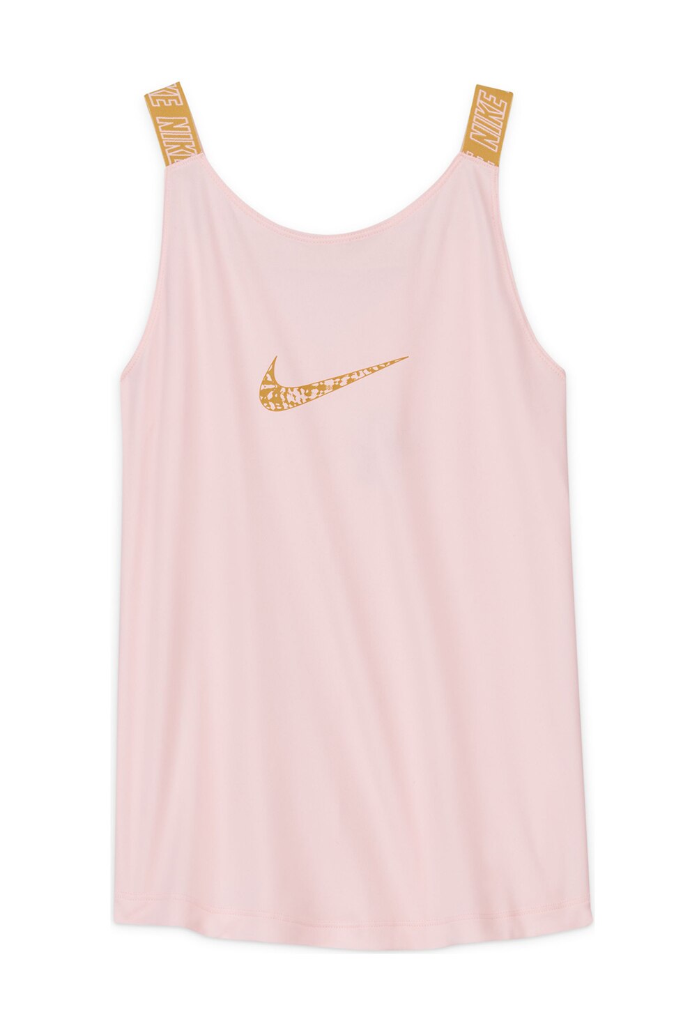 Nike, Top cu tehnologie Dri-FIT Elastika, Roz pastel/Oranj