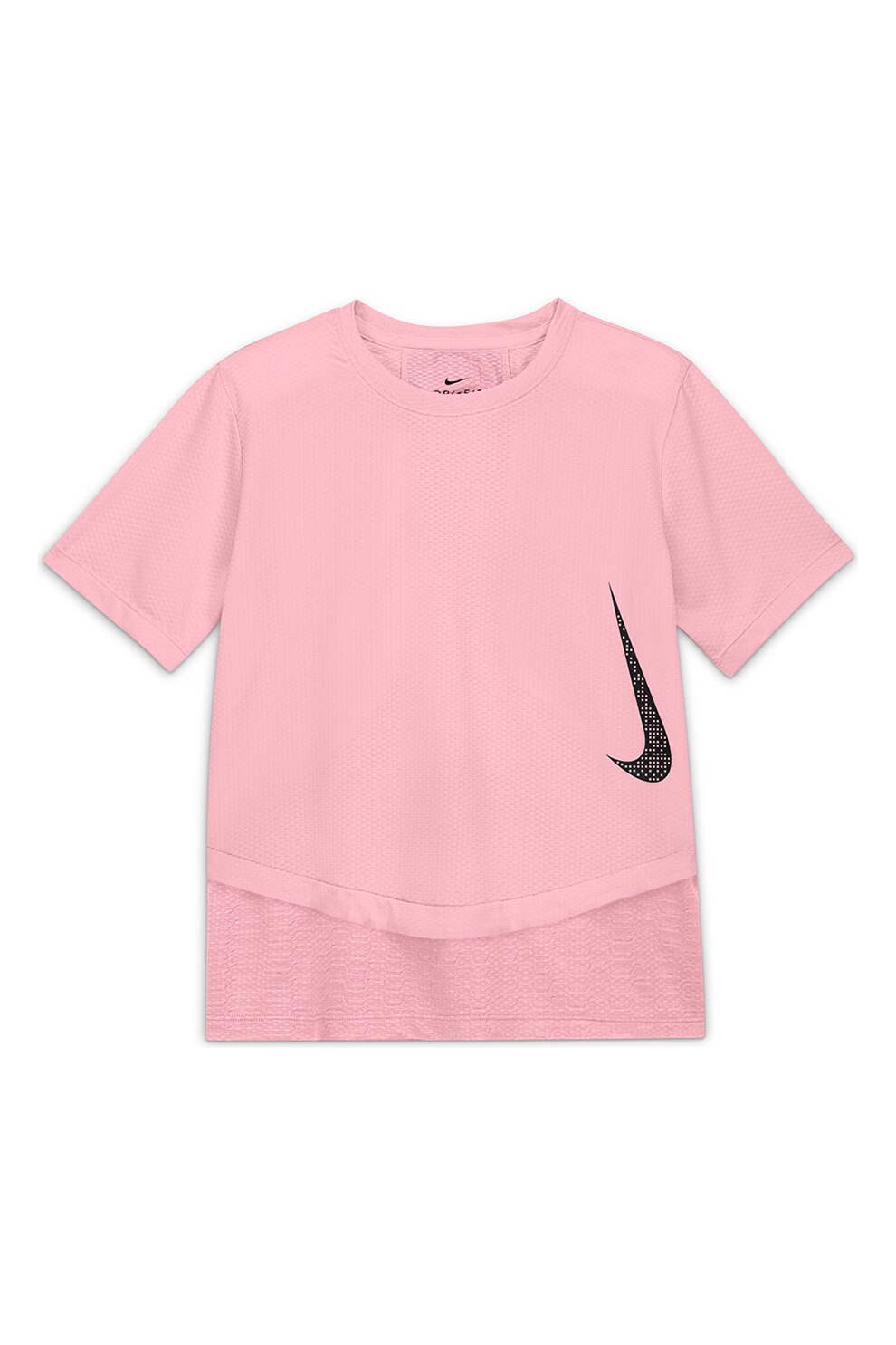 Nike, Tricou cu tehnologie Dri-Fit si aspect texturat Instacool, Roz prafuit
