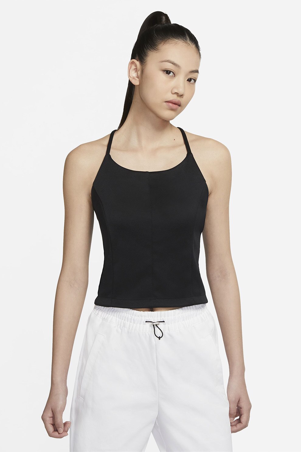 Nike, Top cu bretele incrucisate, Negru