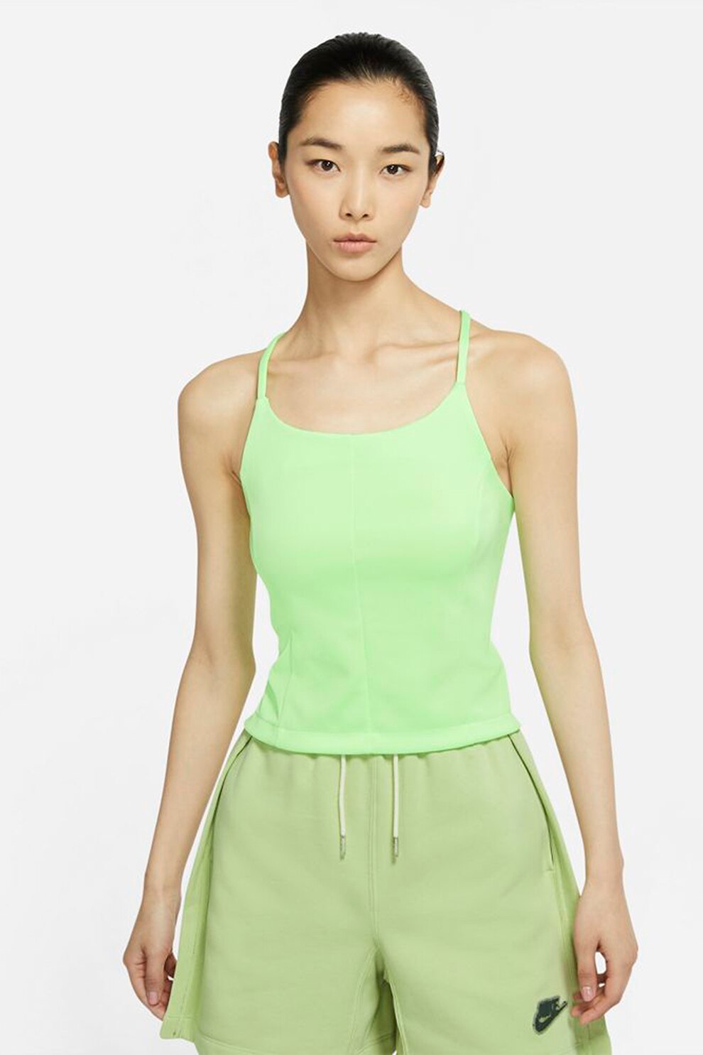 Nike, Top cu bretele incrucisate, Verde lime