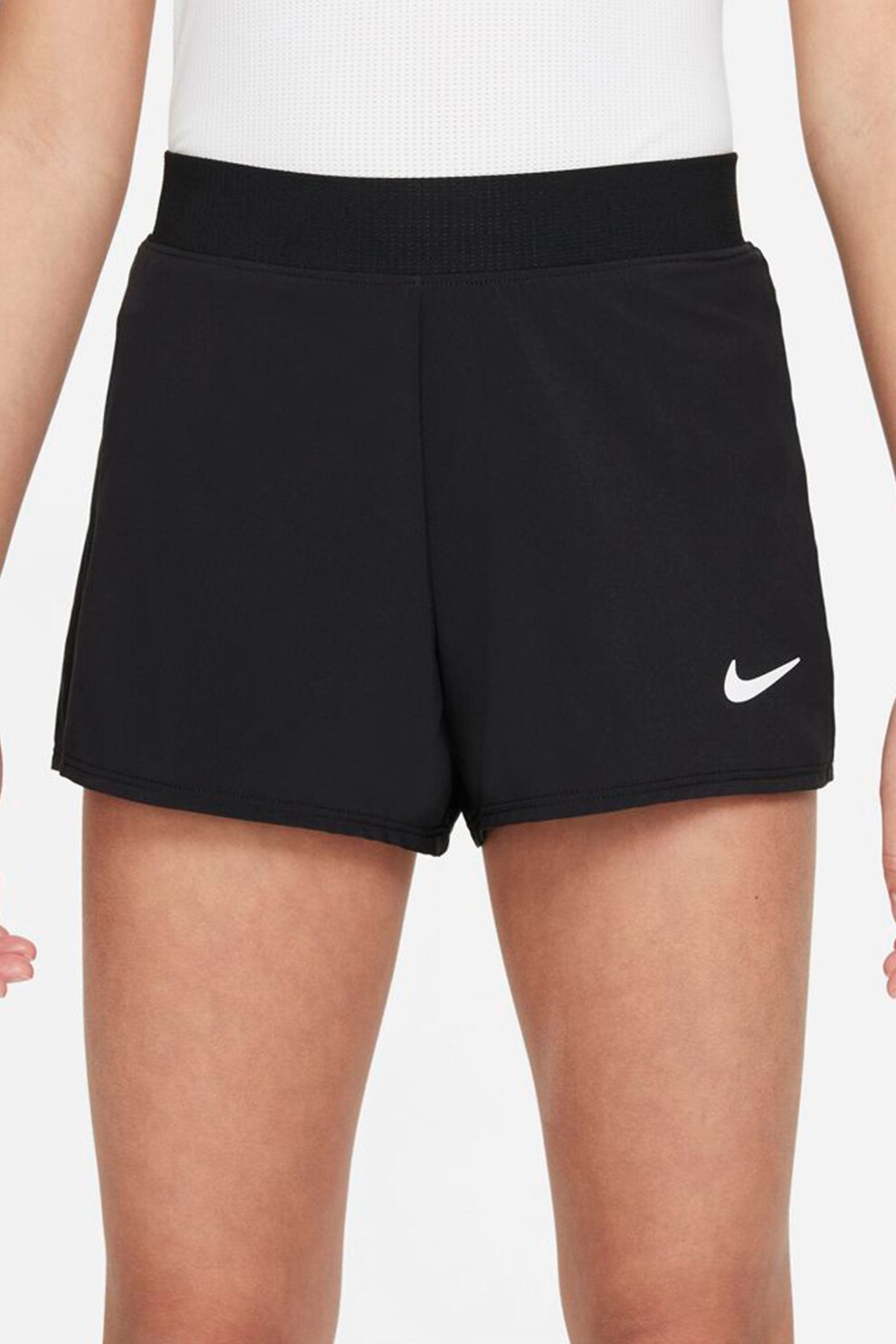 Nike, Pantaloni scurti cu model 2-in-1 pentru tenis Victory, fete, uni, Negru/Alb