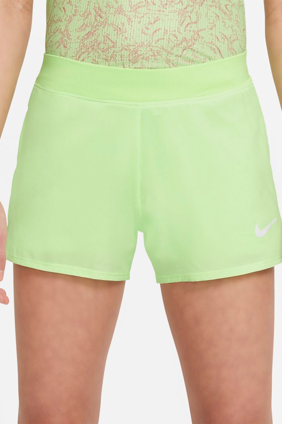 Nike, Pantaloni scurti cu model 2-in-1 pentru tenis Victory, fete, uni, Verde lime